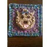 Yorkie Pride Afghan Square - 8 inch - Christal Friend 2011 - Advanced design - Free