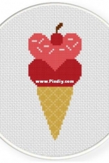 Daily Cross Stitch - Heart Cone