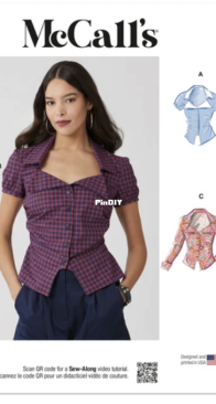 McCalls - M8658 - Misses Woven Top - Sizes 6-16