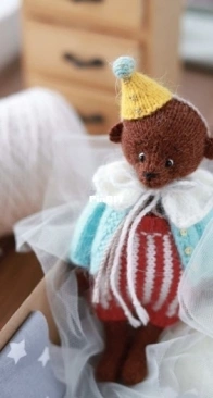 Teddy bear clown - Irina Latukhina - Mini Kykla - Russian