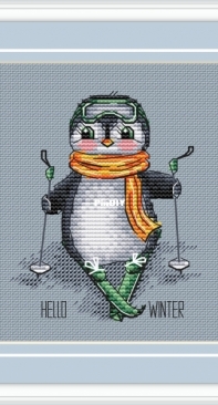 Green Terrace - Skiing Penguin by Anna Petunova