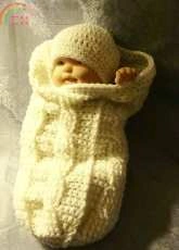 Sandys Cape Cod Originals -Sandy Powers-174 Fisherman Cable Newborn Cocoon Hat