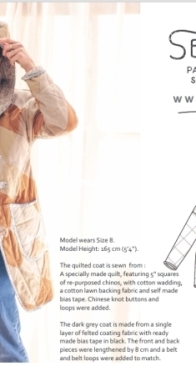 Sewillow Patterns - Hanri Van Wyk - No 0025 - Omilla Hooded Quilt Coat - Sizes UK6-24