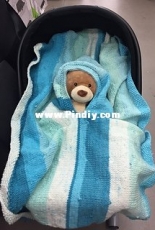 Snuggler Hooded Car Seat Blanket by Lena Mathisson