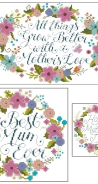 Mother's Day Hoops by Emma Congdon from Cross Stitch Crazy 226 PCS + XSD