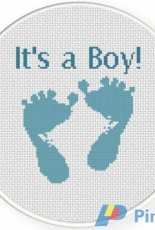 Daily Cross Stitch - Baby Boy Feet