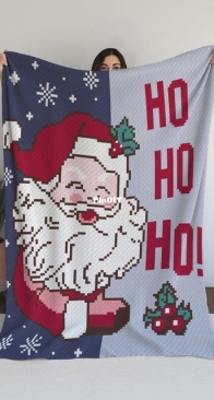 Handmade crochet Jo _ vintage retro Santa blanket _ English