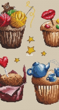 Sweet Cupcakes by Christmas Trees and Needles