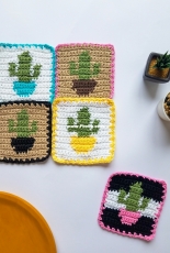 Crochetastic Designs - Shanice Laughlin - Saguaro Cactus Coasters