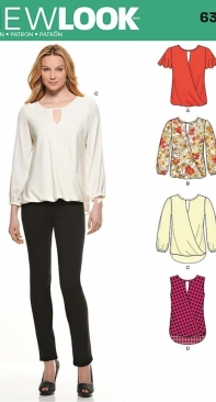 New Look 6303 - Misses Blouse - Sizes 34-46 with English- Spanish  Instructions