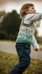 Snow Flurry Childrens Vest by Tanja Ott-English,German-Free