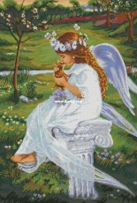Helios I-018 Angel with a kitten / Гелиос И-018 Ангелочек с котёнком