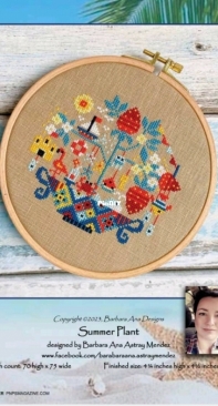 Summer Plant by Barbara Ana Designs from Punch Needle & Primitive Stitcher- Summer 2023 XSD