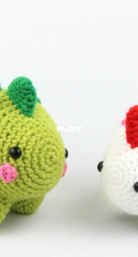 Stringy Ding Ding - Olive - Dinosaur Amigurumi - Free
