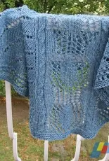 Shawl Bleu Océan by Hélène2.3 Soie et laine-French-Free