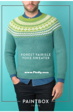 Paintbox Yarns-by Paintbox Yarns-Forest Fairisle Yoke Sweater-Free.
