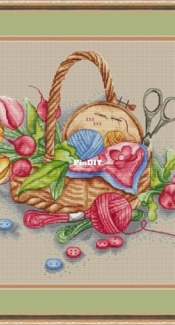 Basket With Needlework by Jeanne Dick