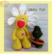 Liliksha Toys - Lilia Shaevitch - Camomile bear with a small tree in a cart