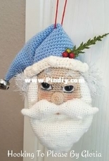 Hooking To Please by Gloria - Gloria Sustaita - Santa Tree Door Ornament