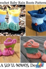 A Sick Lil Monkeys Design - Kelli Wohlgemuth - Crochet Baby Rain Boots Pattern