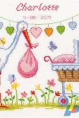 Vervaco 70.333 - Stork and Pram Birth Sampler