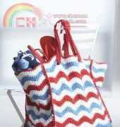 Yarnspirations - Lily Sugar n Cream - 4th of July Beach Bag - Free