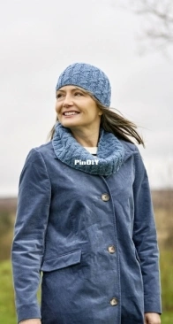 Laurie Cable Rib Cowl and Hat by Sarah Hatton - Free