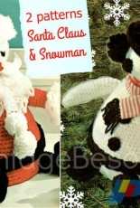 Vintage Beso - Santa Claus and Snowman Doorstops