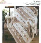 Mary Maxim - 4724N  Coffee and Cream Diamonds Throw