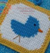 Whiskers and Wool - Doni Speigle - Bluebird Potholder - Free
