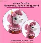 Sarsel - Sarah Sloyer - Animal Crossing - Reese the alpaca Amigurumi