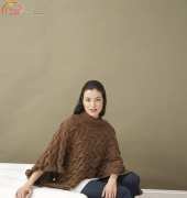 Lion Brand Yarn-60712AD-Cable Vision Poncho-Free
