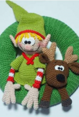 Babsies Hook - Barbara Saboth - Christmas wreath Elf and reindeer - German