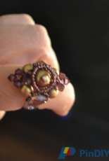 bague en perles Swarovski faite par moi