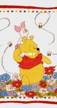 Designer Stitches - H45 - Pooh And Piglet Bizzy Bee Cushion