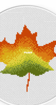 Daily Cross Stitch - Gradient Fall Leaf