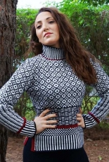 Mosaic Pullover in Black & White  by Evelyn Siatra