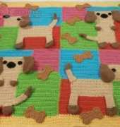 CraftyDeb- Scrappy Dog Blanket and  Amigurumi Pattern