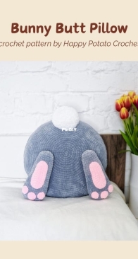 Happy Potato Crochet _ bunny  butt pillow crochet pattern _ English