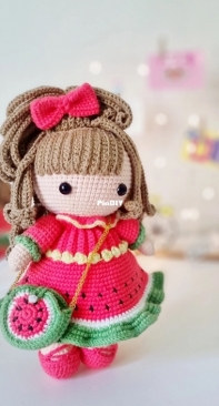 Lubava Crochet Pattern - Lyubov Kholkina - Doll in Watermelon Dress