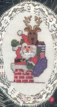 Designs For The Needle Lace Ornament 1265 Santa Rooftop Ornament
