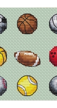 Xstitch Tower - Denver - CO Rainbow - Sports balls by Eva Lermontov