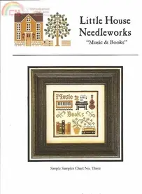 Little House Needleworks LHN - Simple Sampler Chart No 3 - Music and Books