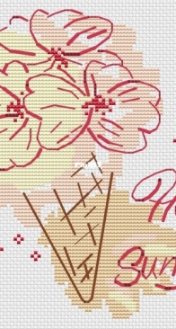 Violet Flower Stitches - Hello Summer by Inna FlowersInspiration - Free