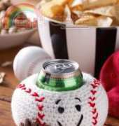 Red Heart.. Baseball Can  Cozy.. LW4186