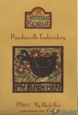Teresa Kogut-Punchneedle Embroidery-PN022-My Black Hen