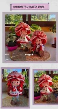 Danarte amigurumi - Daniela Paz Hinojosa - Strawberry Shortcake 1980  - Frutillita 1980 - Spanish