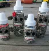 Sock Monkey Baby Bottle Cover by April Hubbard - Longhorn Prairie