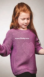 PT 8538 Kids Heart Jumper by Bendigo Woollen Mills-Free