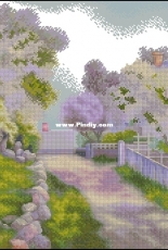 Lilac Yard by Lyubov Vodenikova